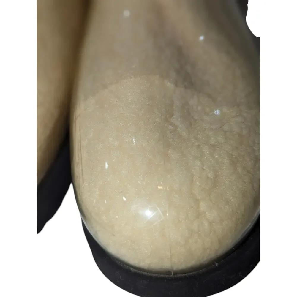 Ugg Classic Mini Clear Natural /Black Women’s Waterproof Rain Boots US 8 Good